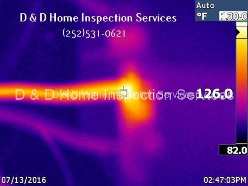 Thermal Image of an overheated breaker in a panel box