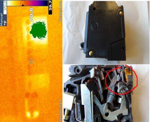 Overheated Electrical panel breaker